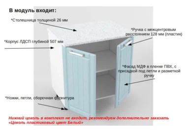Шкаф нижний Сильфида 80см фото 2