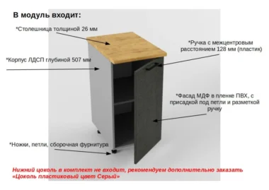 Шкаф нижний Тирин 40см фото 2