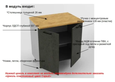 Шкаф нижний Тирин 80см фото 2